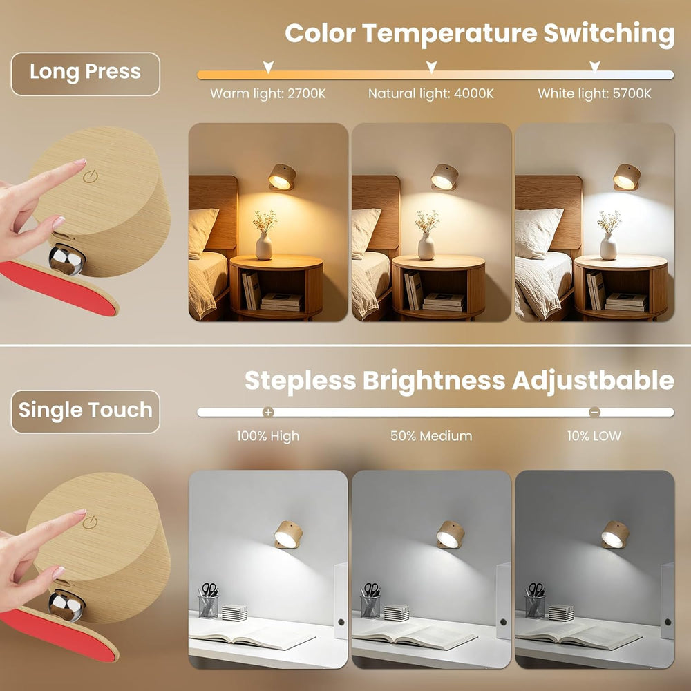 AKSDA Rechargeable Wall Sconce with Remote, Magnetic Wall Light for Bedroom
