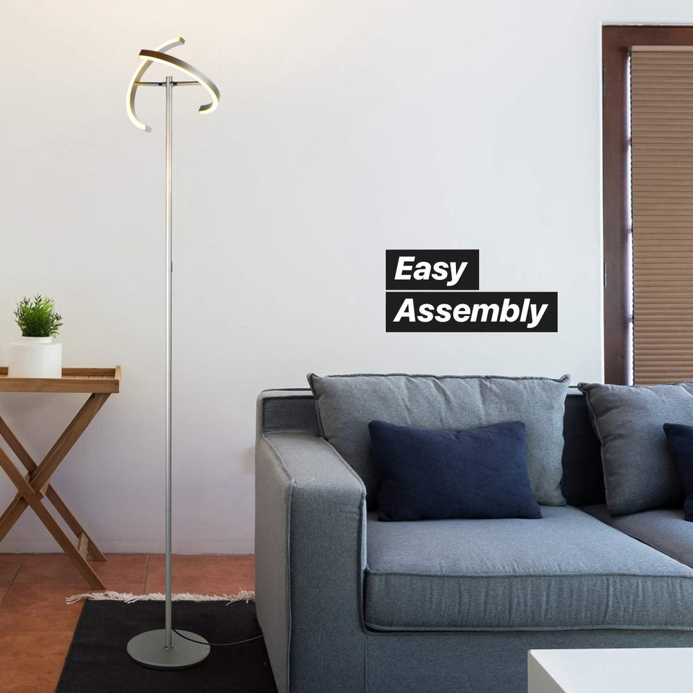 Brightech Halo Split Floor Lamp, Modern Bright LED Torchiere Floor Lamp for O...
