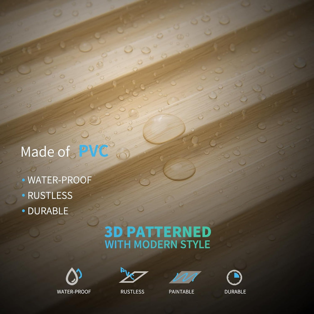 Art3d Fluted Slat 3D Wall Panels, Drop Ceiling Tiles, 6-Pack, Oak