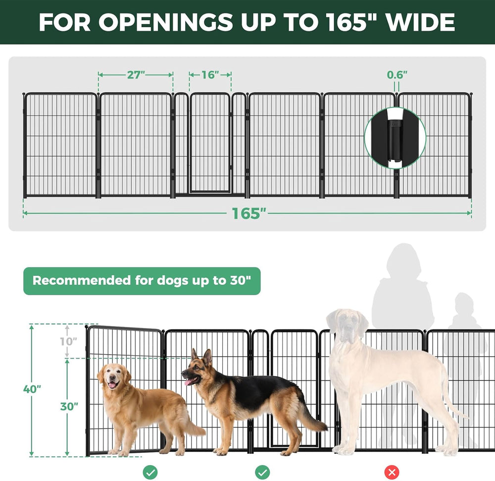 FXW Dog Gate, Extra Wide Adjustable for Openings Up to 165", 40" H
