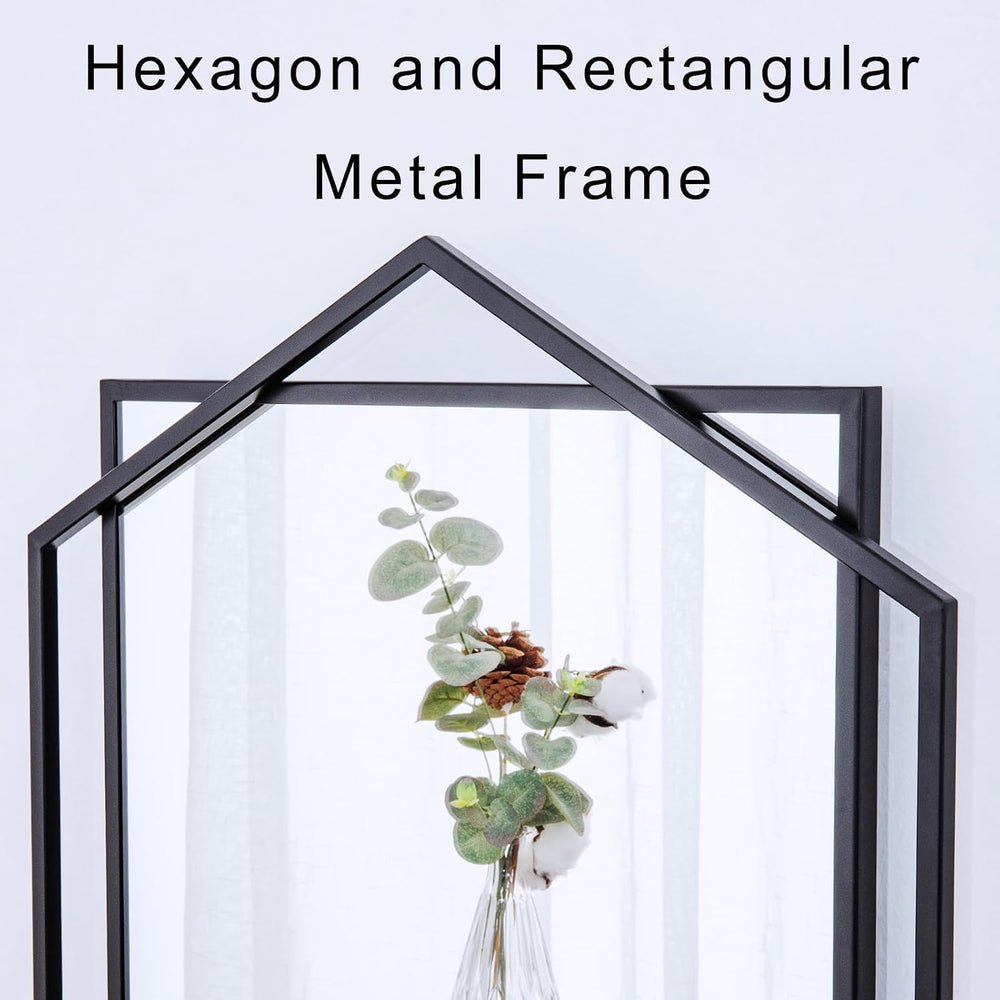 Black Bathroom Mirror, 20"x32" Decorative Mirror with Metal Frame