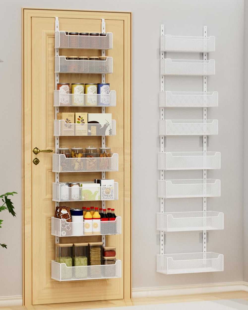 VyGrow Over the Door Organizer, 8-Tier Pantry Organizer with Fully Enclosed M...
