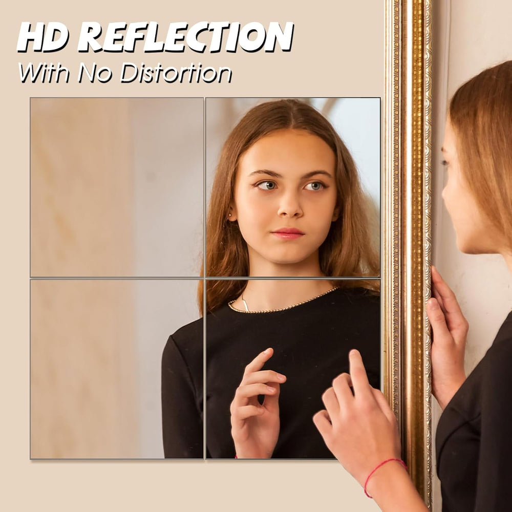 VASUHOME Home Gym Mirrors 12 Inch x 12PCS, HD Glass Wall Mounted Mirror Tiles...