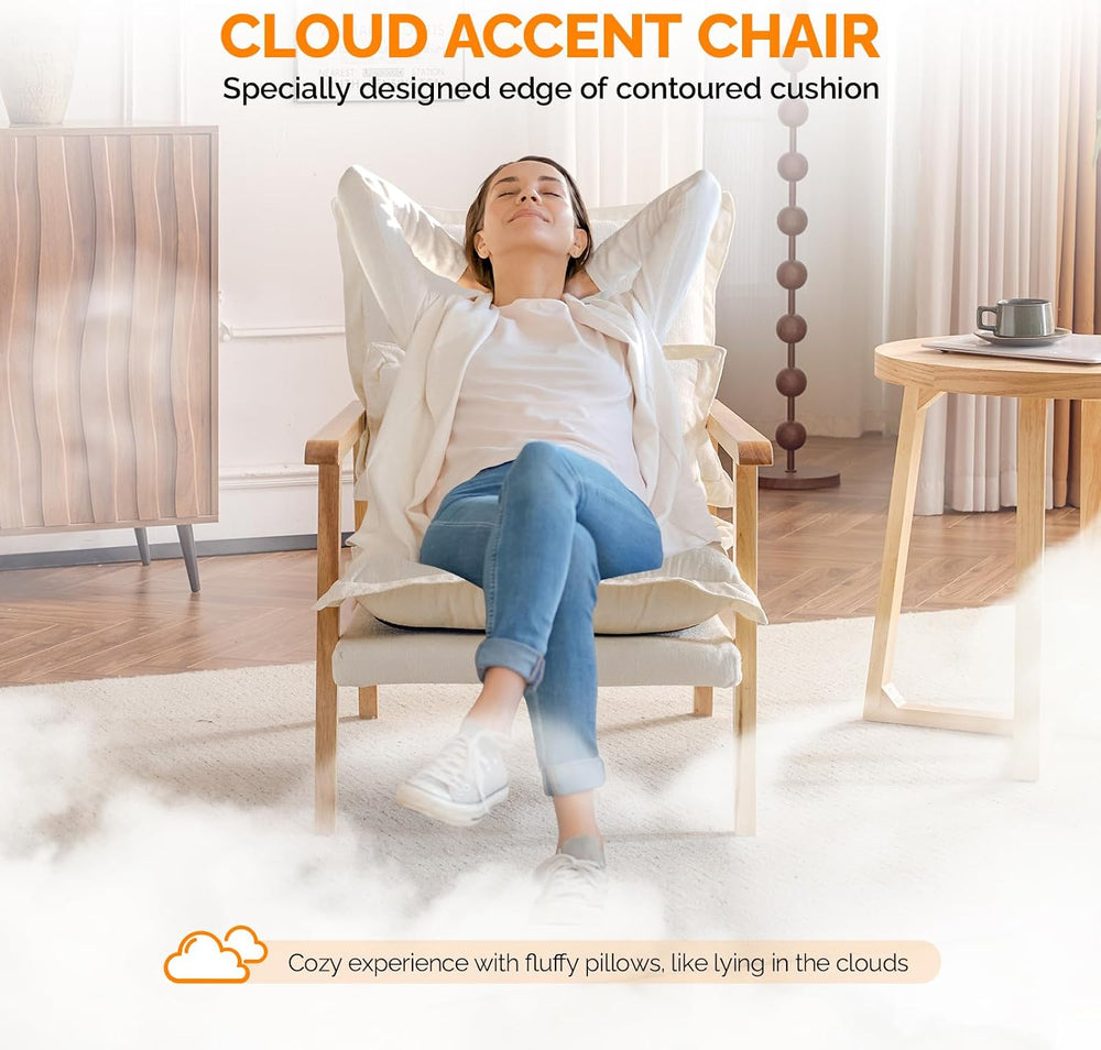 VINGLI Mid-Century Modern Cloud Accent Armchairs Set of 2 with Lumbar Pillow,...