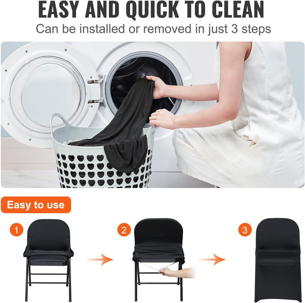VEVOR Elastic Spandex Folding Chair Cover Universal Fit Chair Cover Removable...