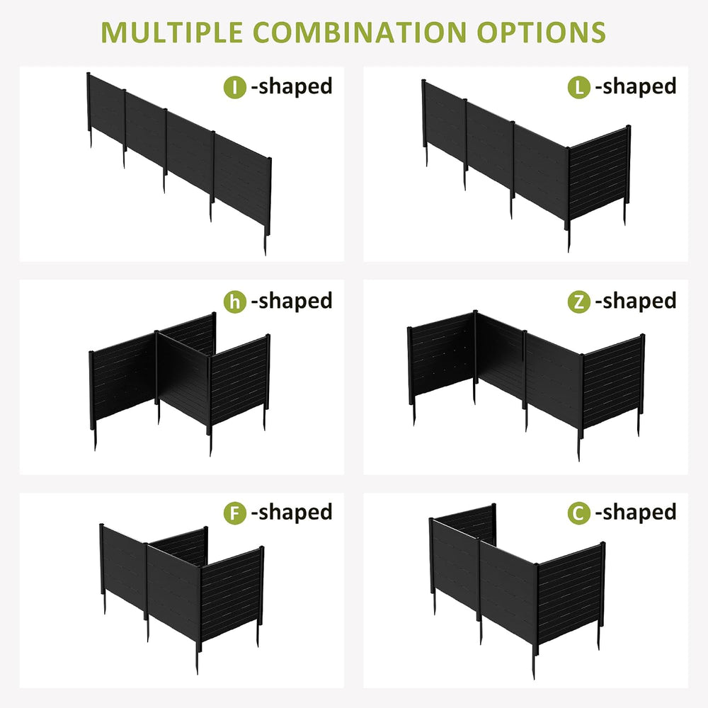 48''W x 45.4''H Outdoor Privacy Screen with 4 Panels, PVC Air...
