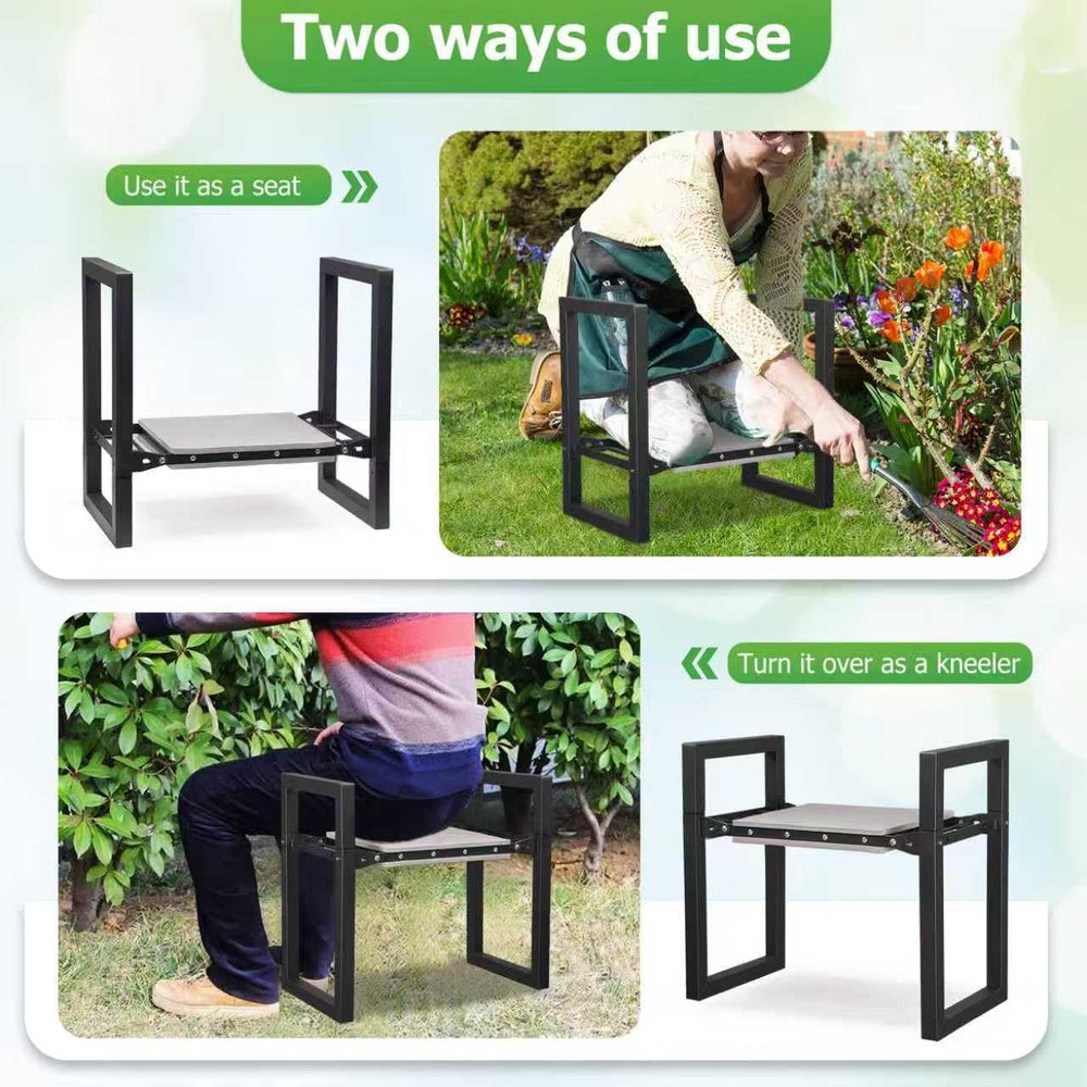 LLARGUEST Garden Kneeler and Seat,Heavy Duty Foldable Kneeling Chair with Han...