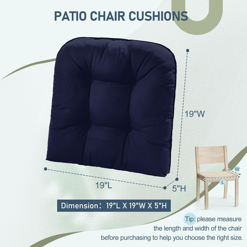 downluxe Outdoor Chair Cushions Set of 2 for Patio Furniture, Waterproof Tuft...