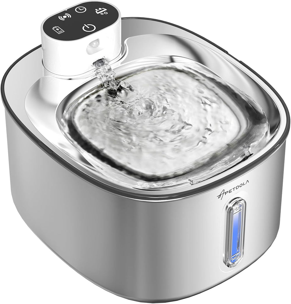 Cat Water Fountain Stainless Steel, 152fl-oz/4.5L Wireless Cat Fountain,5000m...