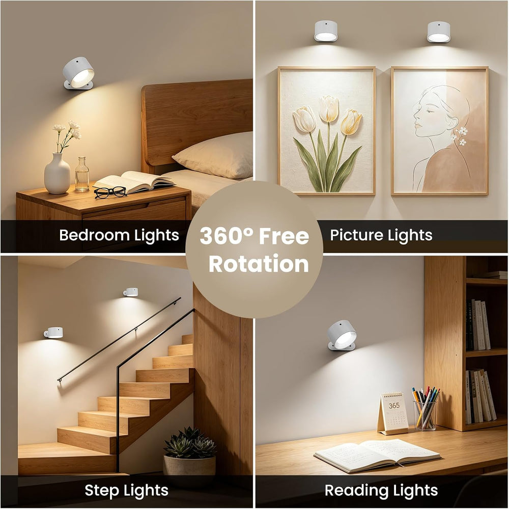 AKSDA Rechargeable Wall Sconce with Remote, Magnetic Wall Light for Bedside