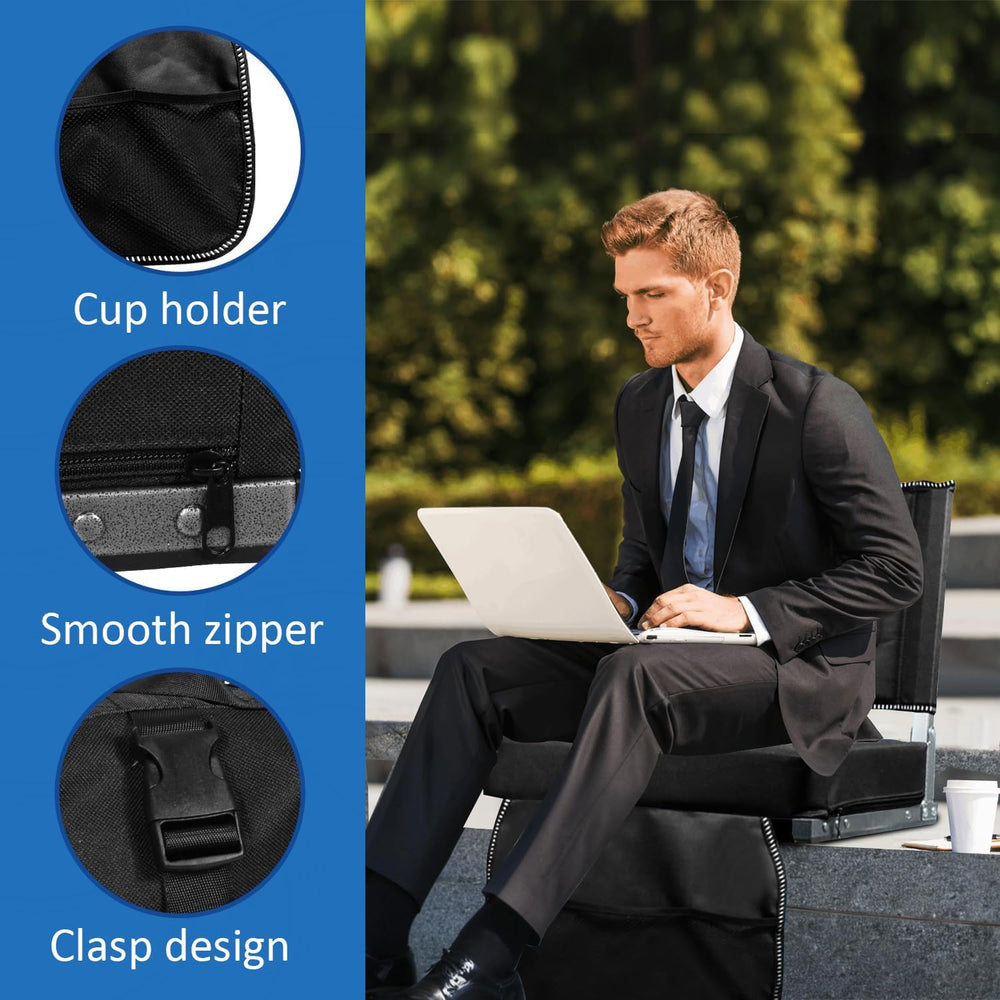 Portable Folding Stadium Chair with Back Support