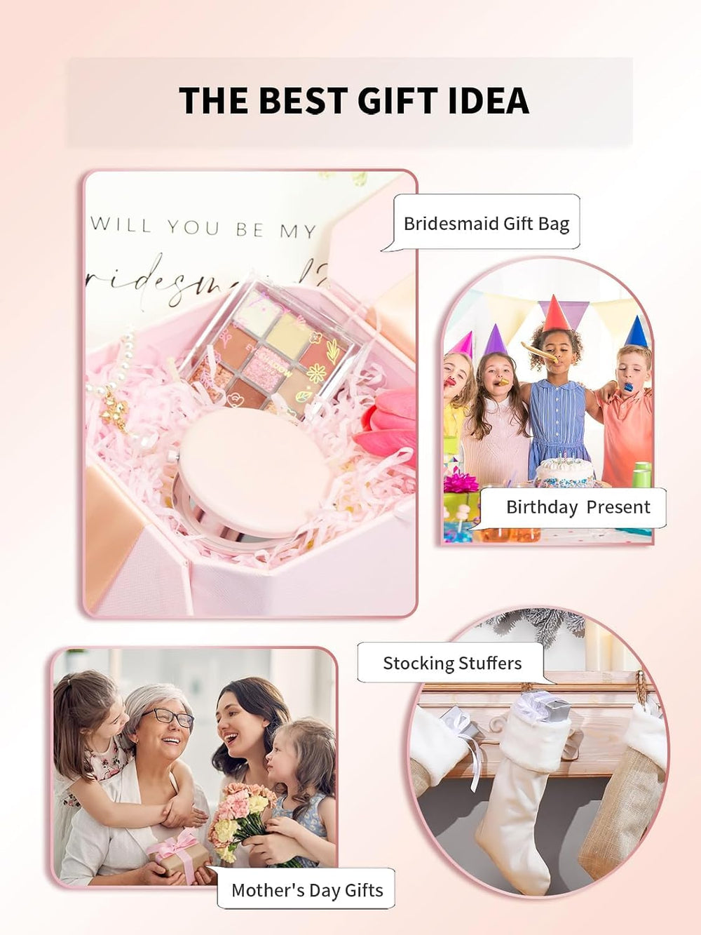 100 Pieces Compact Mirror Bulk, 1x/2x Pocket Mirror, Pink