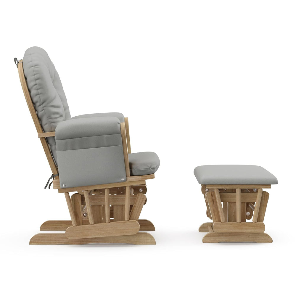Storkcraft Premium Hoop Glider & Ottoman, Natural/Light Gray