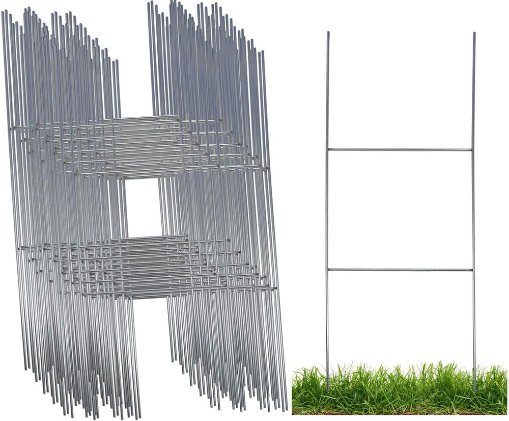 Sturdy Metal Wire Step Stake Frame for Yard Signs - 10 x 24 inch H Frame Wire...