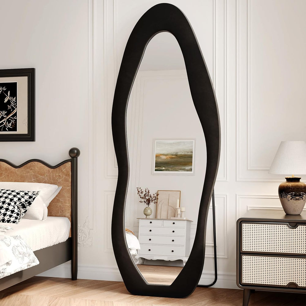 Full Length Mirror, 63"x24" Wavy Full Body Mirror Flannel