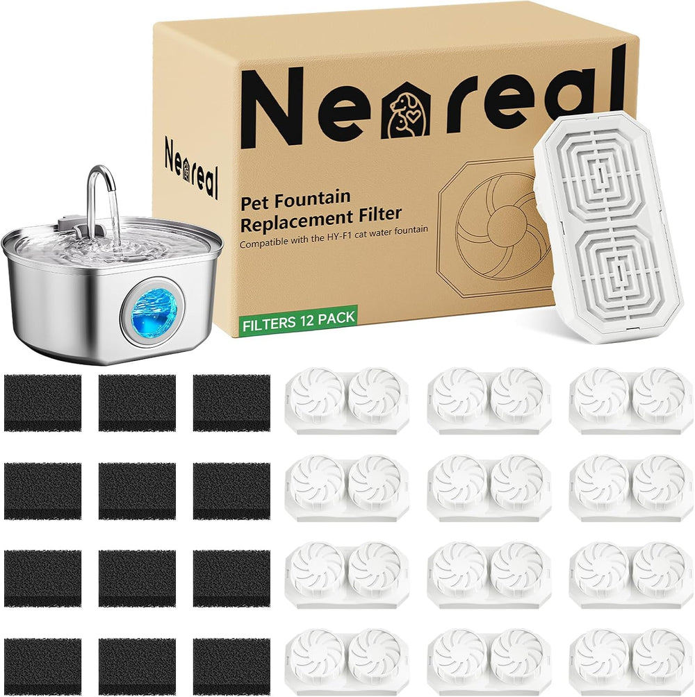 Neareal Cat Water Fountain Replacement Filters and Pre-Filter Sponges