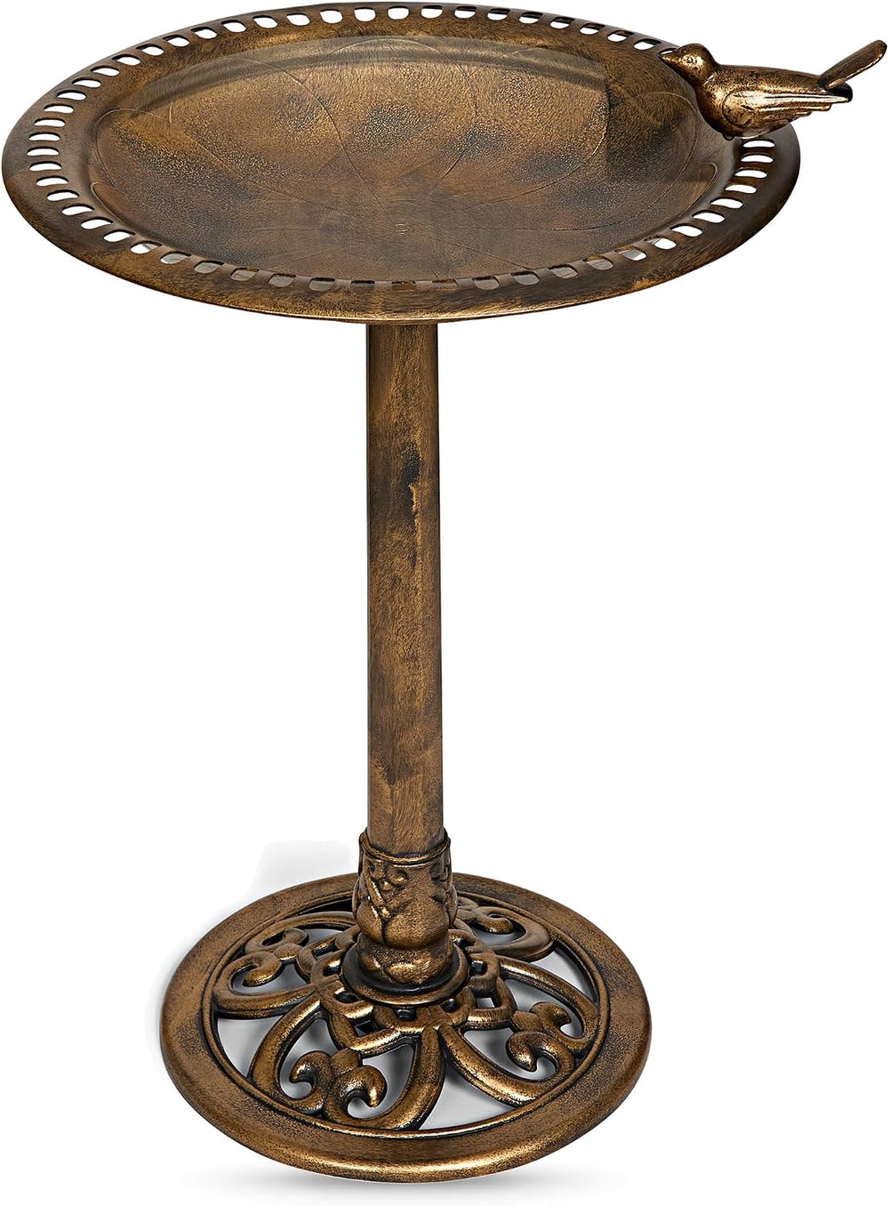 Backyard Expressions Bird Bath for Outside, 30 in Pedestal Birdbath, Bronze