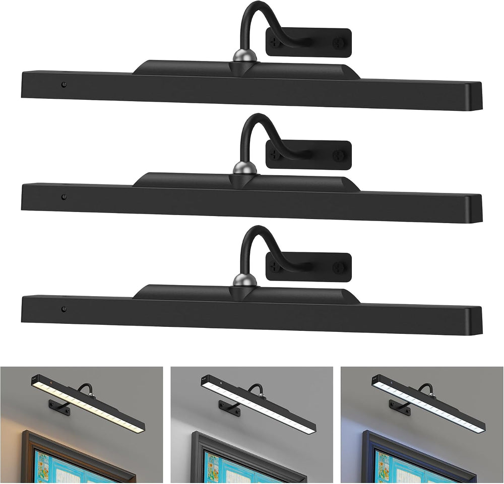 3Pack Picture Light Battery Operated, 16in Picture Light for Wall, 5000mAh Co...