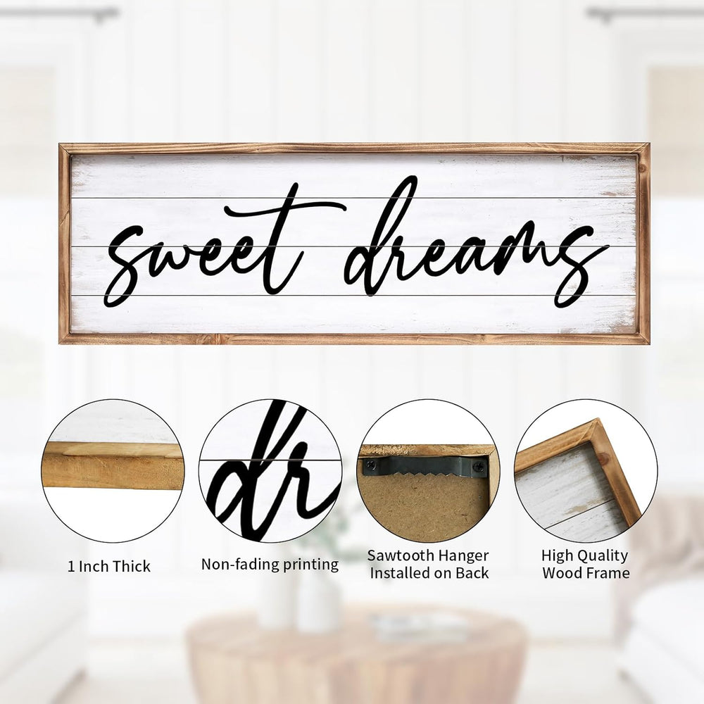Sweet Dreams Wall Decor Above Bed 42''×15'' Large Bedroom Wal...