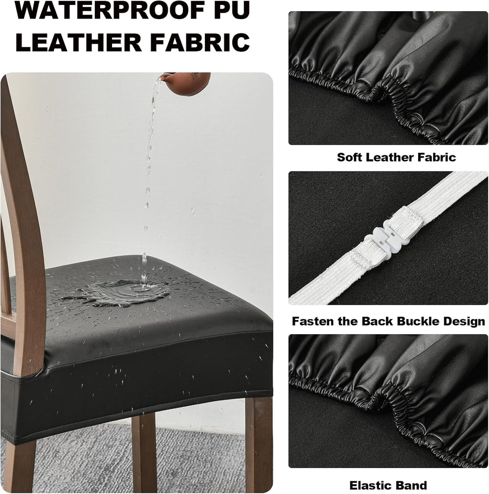 FUANGUI Dining Chair Covers Set of 6, Kitchen Chair Seat Covers