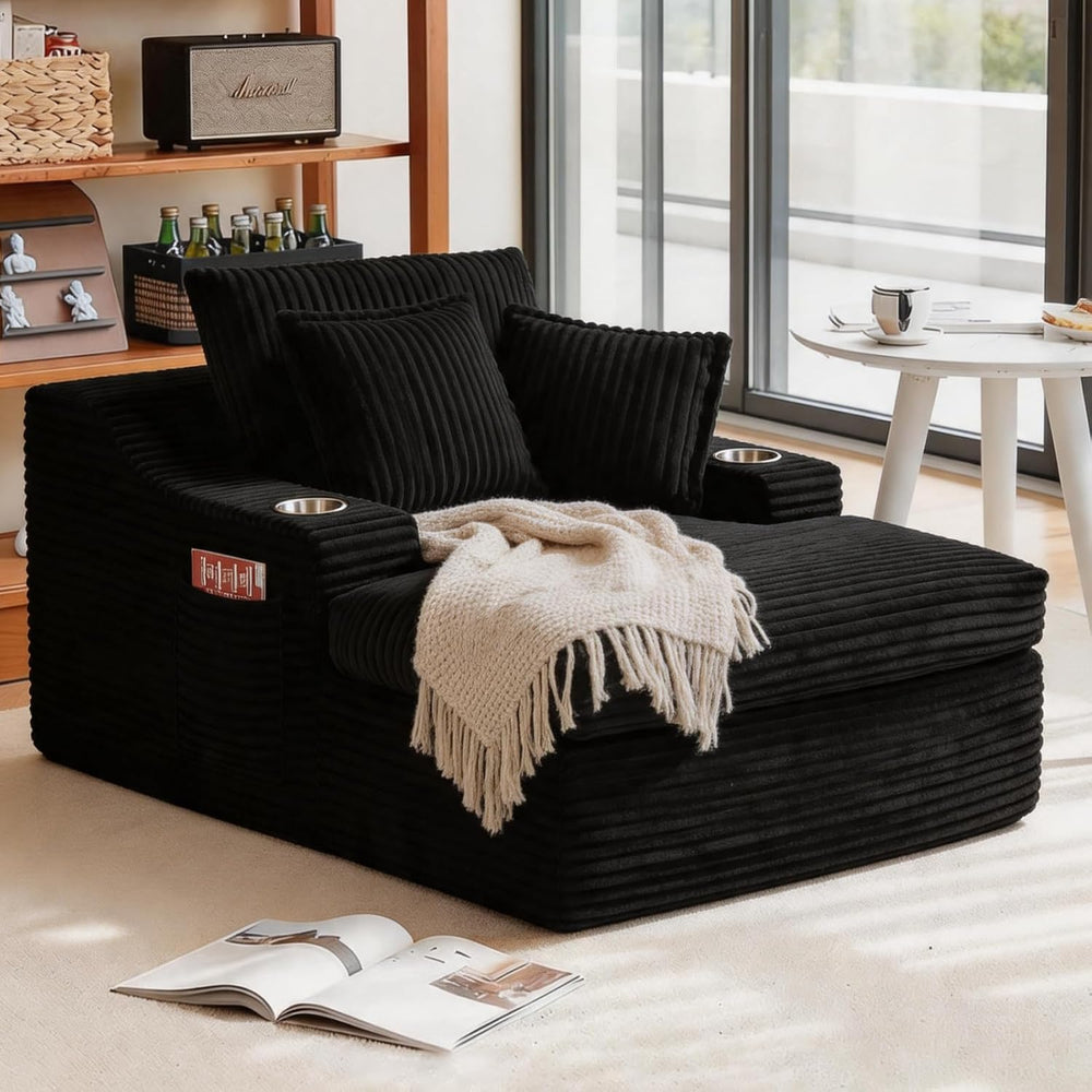 Oversized Chaise Lounge Chair Indoor, Upholstered Sleeper Sofa Bed