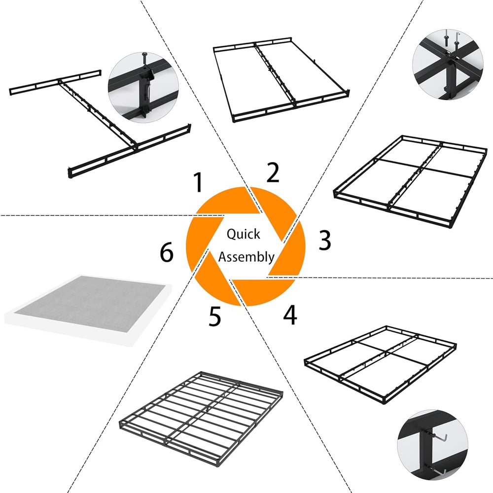 Snaye Queen Size Box Spring Bed Base 9 Inch, 3000lbs Heavy Duty Box Spring Qu...