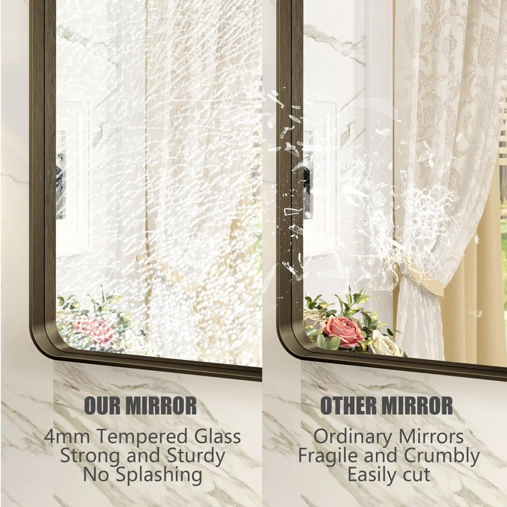24x30 Inch Brushed Bronze Bathroom Mirror for Wall