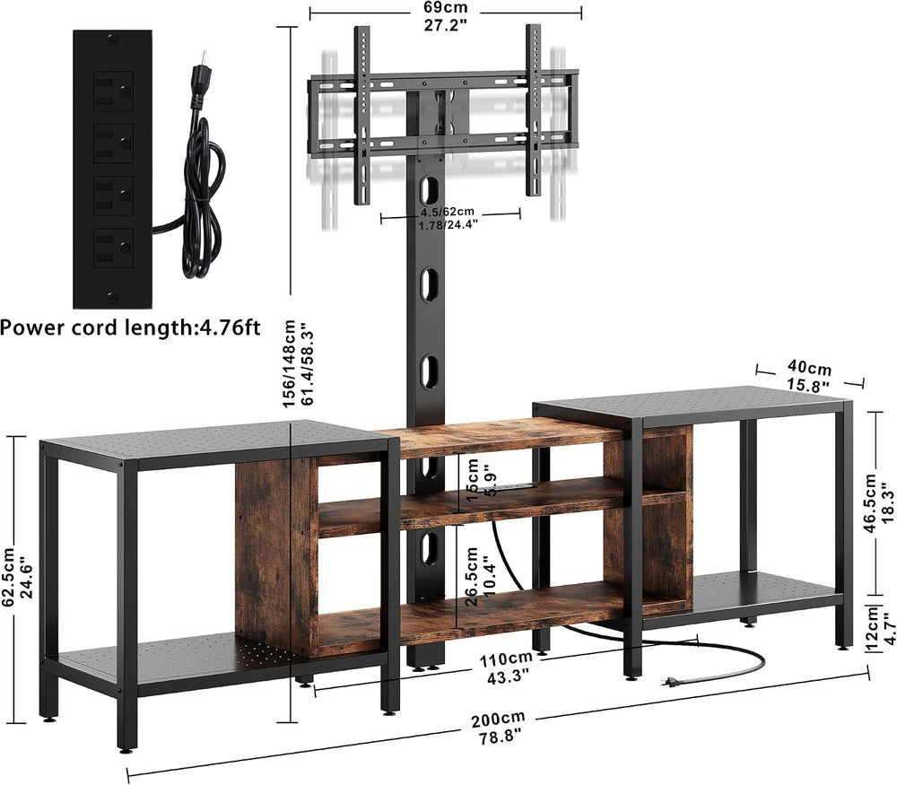 IRONCK 79 Inch TV Stand with Mount & Power Outlet for TVs up to 85",...