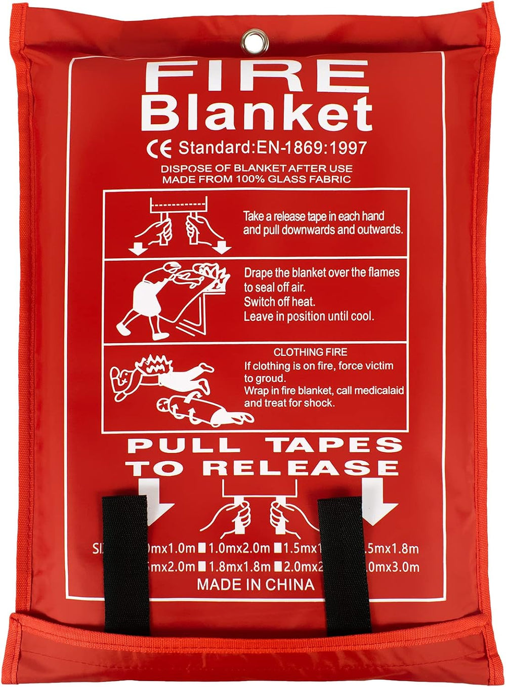 FLASLD Large Fire Blanket 6 x 8 ft, Fiberglass for Home, Kitchen & Camping