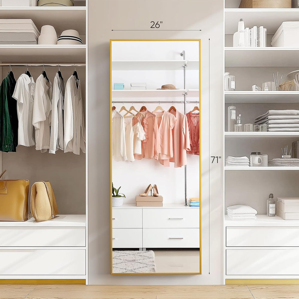 Gold Full Length Mirror XX-Large, 71x26 Standing Floor Mirror for Bedroom