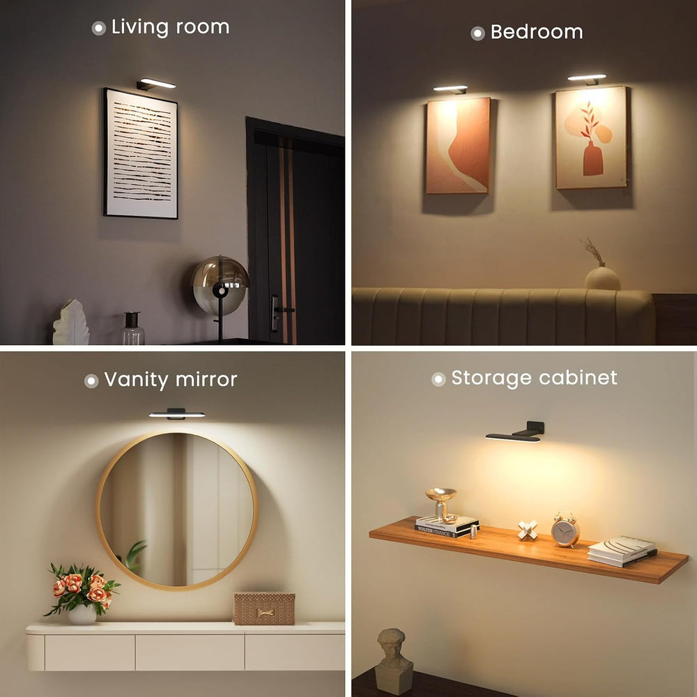 FULEN 4 Pack Picture Lights for Wall,Art Lights for Painting,Battery Operated...
