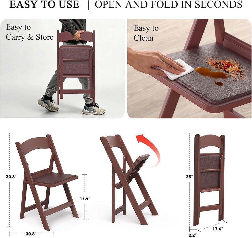 Nazhura Garden and Patio Folding Chair for Events and Wedding, Lightweight wi...
