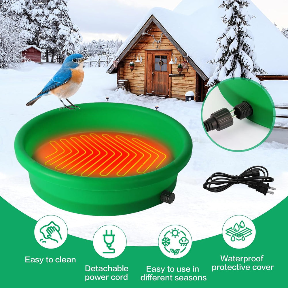 HRAYLTOP Standing Heated Bird Bath for Outdoors for Winter, 75W Heated Bird B...