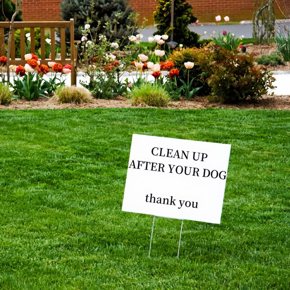 Newflager 20 Pack 17 x 12 Inches White Corrugated Plastic Yard Sign with Meta...