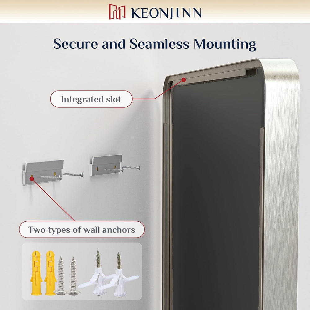 Keonjinn 24 x 30 Inch Brushed Nickel Bathroom Vanity Mirror, Aluminum Frame