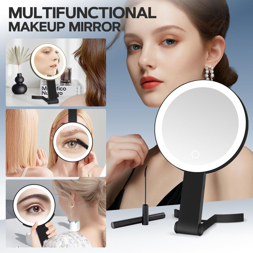 MIYADIVA Lighted Makeup Mirror, 30X Magnifying Mirror with Light, Hanging and...