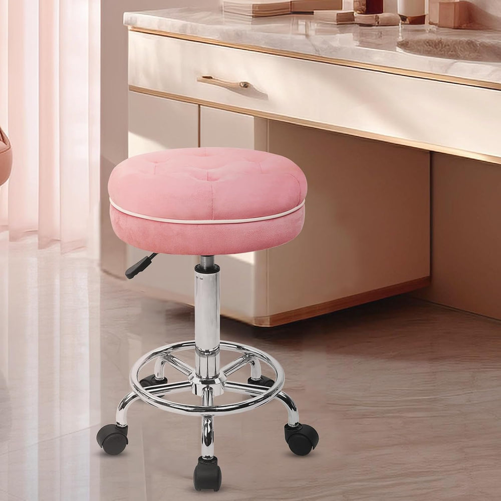 KLASIKA Velet Drafting Stool Chair Padded Seat 360° Swivel Rolling Stools Adj...