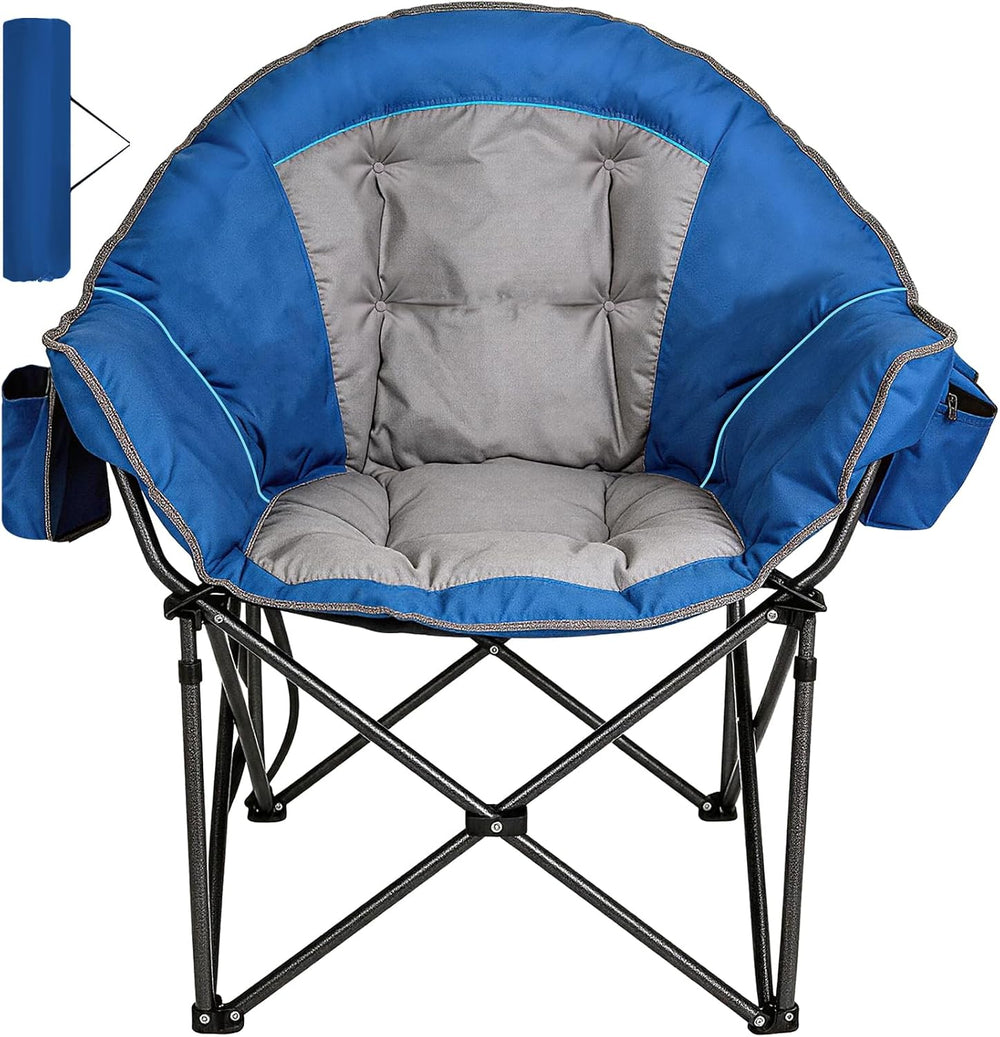 Romswi Oversized XXL Padded Camping Chairs for Adults, 1Pcs 500lbs Heavy Duty...