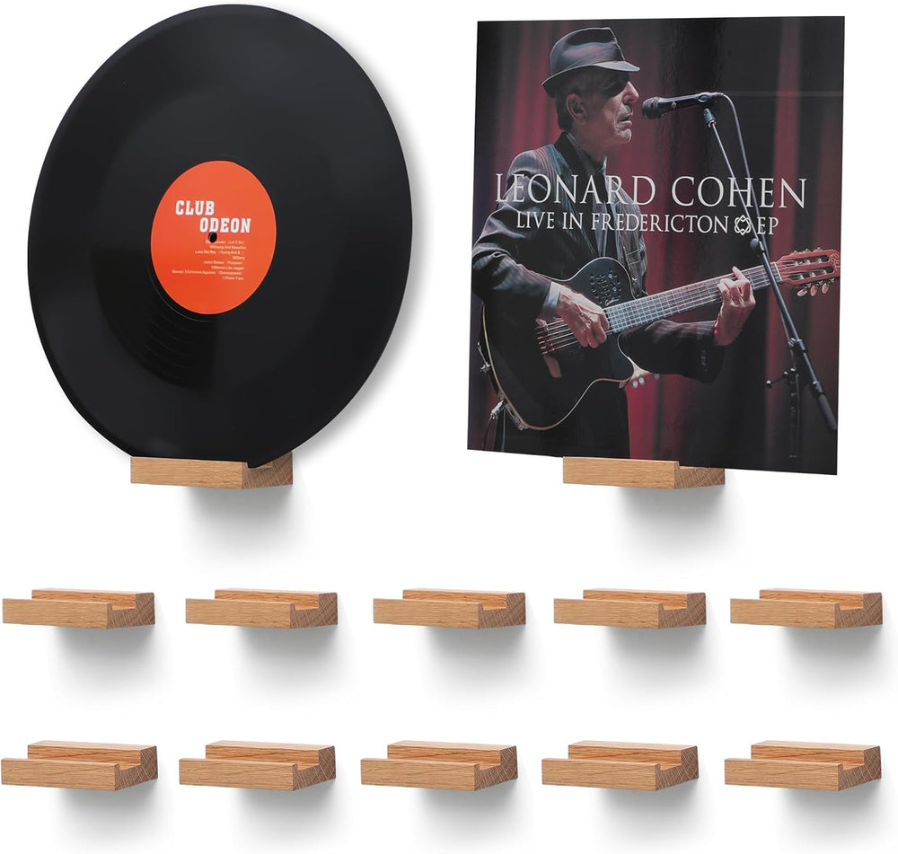 Vinyl Record Shelf Wall Mount,Small Record Holder,Natural Wood