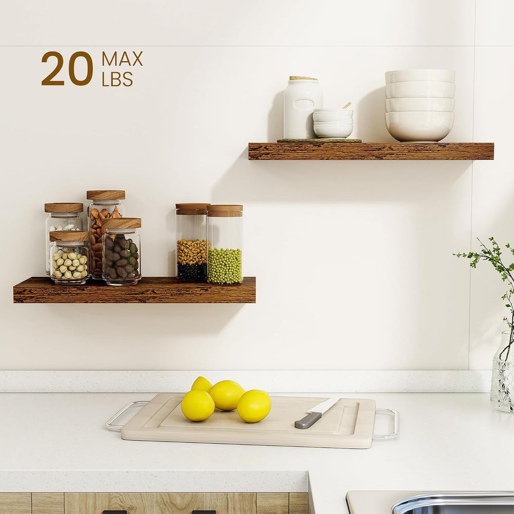 Dreamland Floating Shelves, 20Inch Rustic Wooden Wall Shelves for Bathroom|Be...