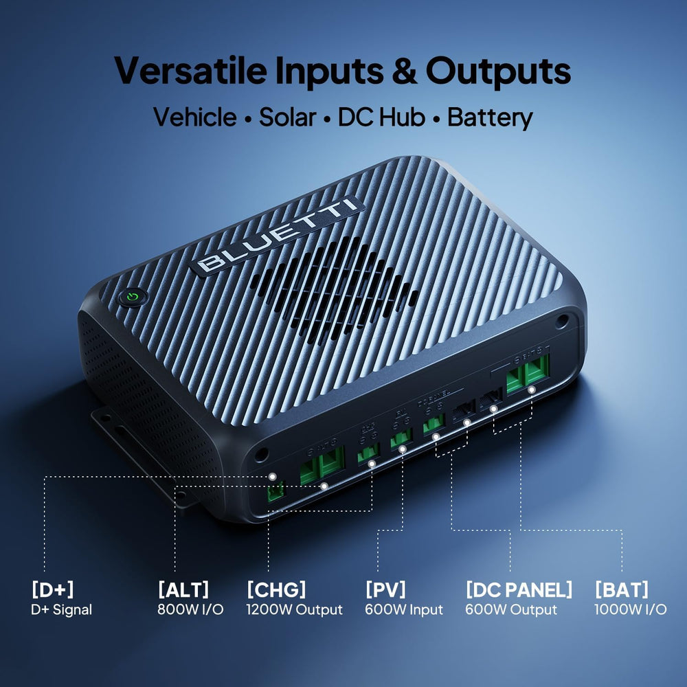 BLUETTI Charger 2, 1200W Alternator & DC-DC Charger, Dual Input Car + Solar