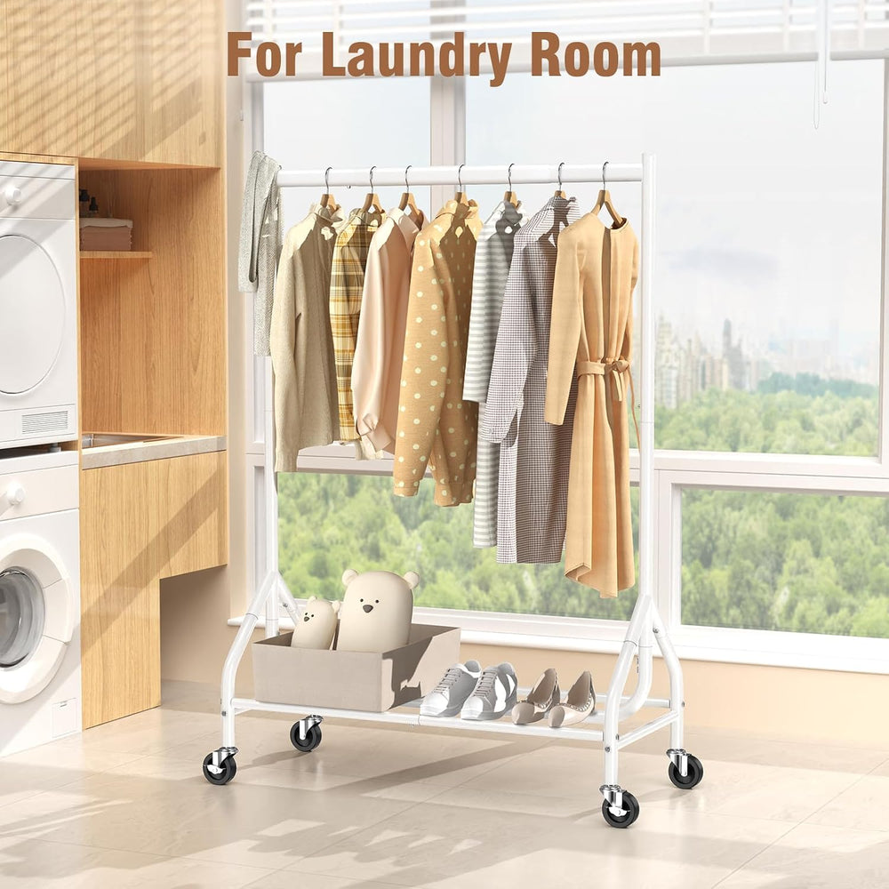 EAGMAK Heavy Duty Clothes Rack Load 420 LBS, Rolling Garment Rack with Lockab...