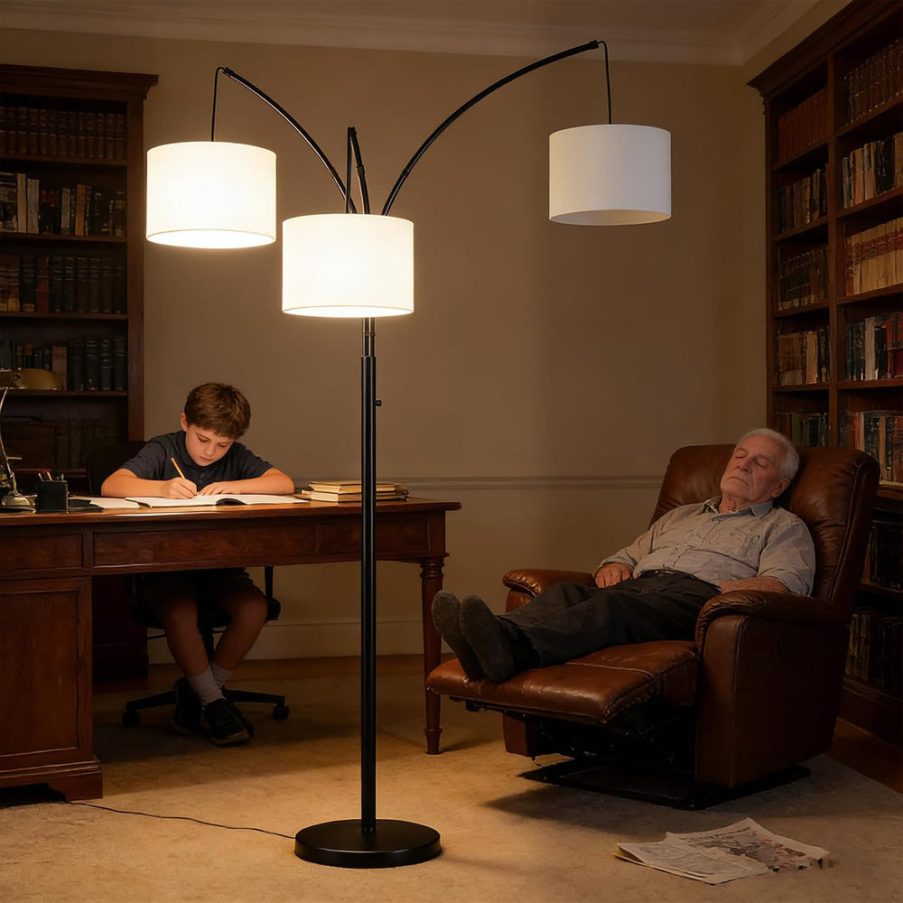 Floor Lamp with Remote, 3 Light Arc Floor Lamps for Living Room