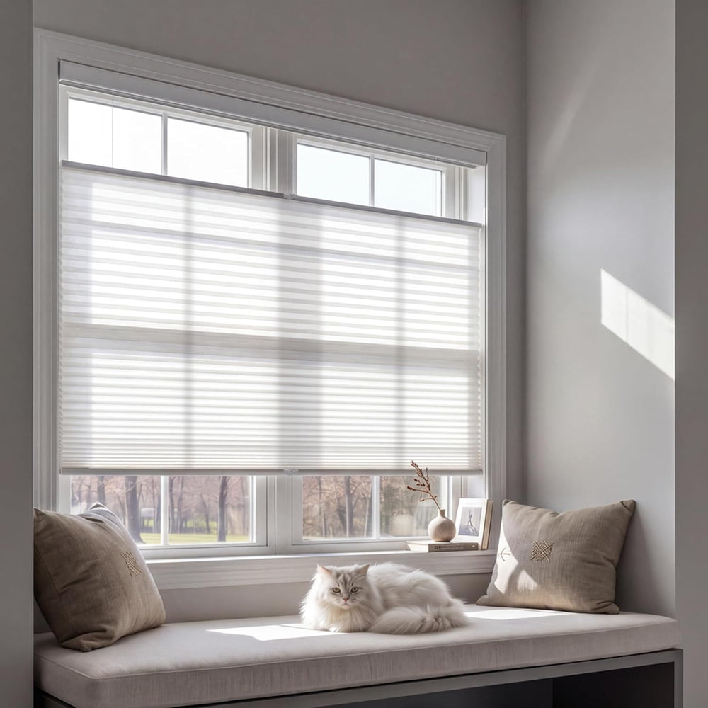 REGAL estate Light Filtering Top Down Bottom Up Shades, White, 35 x 64 in