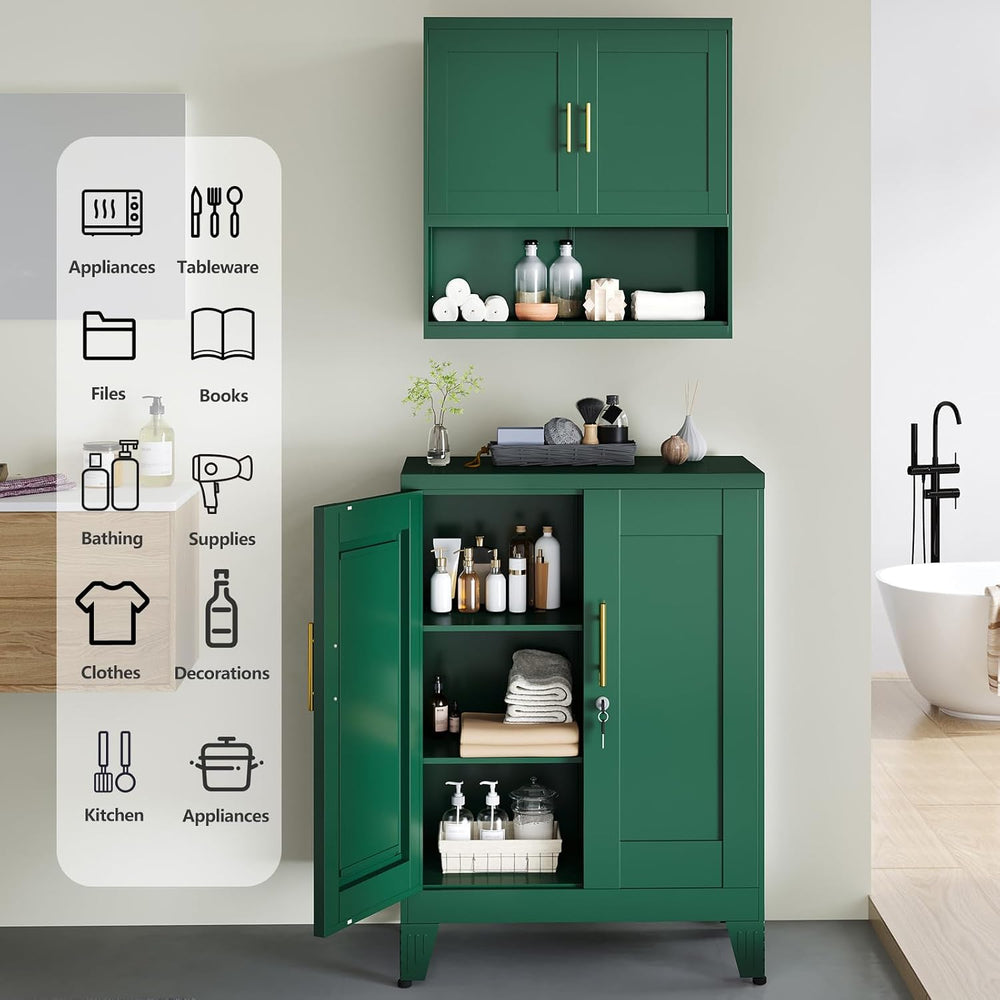 GAIOUS Metal Pantry Cabinet (Two Units), Sideboard Buffet Storage Cabient