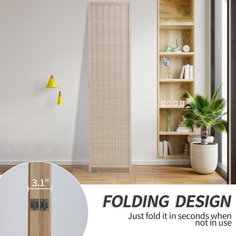 Room Divider Privacy Screen Folding 4 Panel 72 Inches High Portable Room Sepe...
