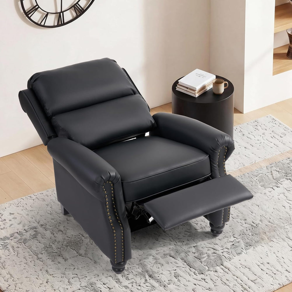 CANMOV Pushback Recliner Chair Faux Leather Armchair Push Back Recliner with ...