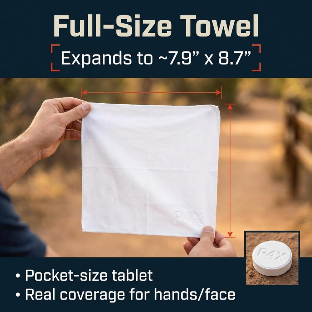 PREPARED4X Compressed Towel Tablets, 250 Bamboo Wipes with 2 Metal Cases