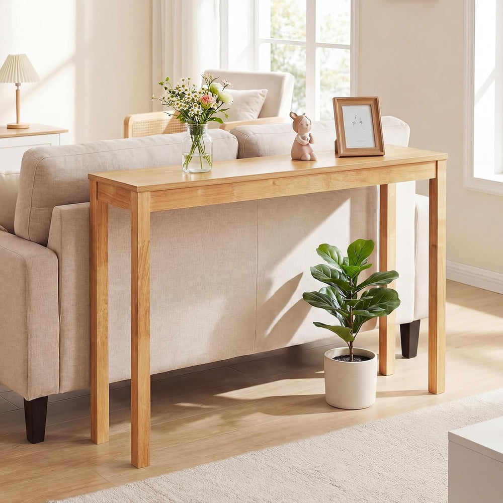 GIANTEX Natural Wood Console Table, 48" Narrow Entryway Table