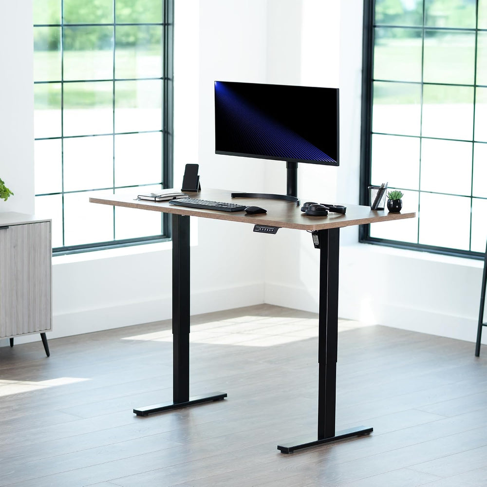 VIVO Electric Standing Desk, Solid 1-Piece 60" x 24" Reclaimed Wood...